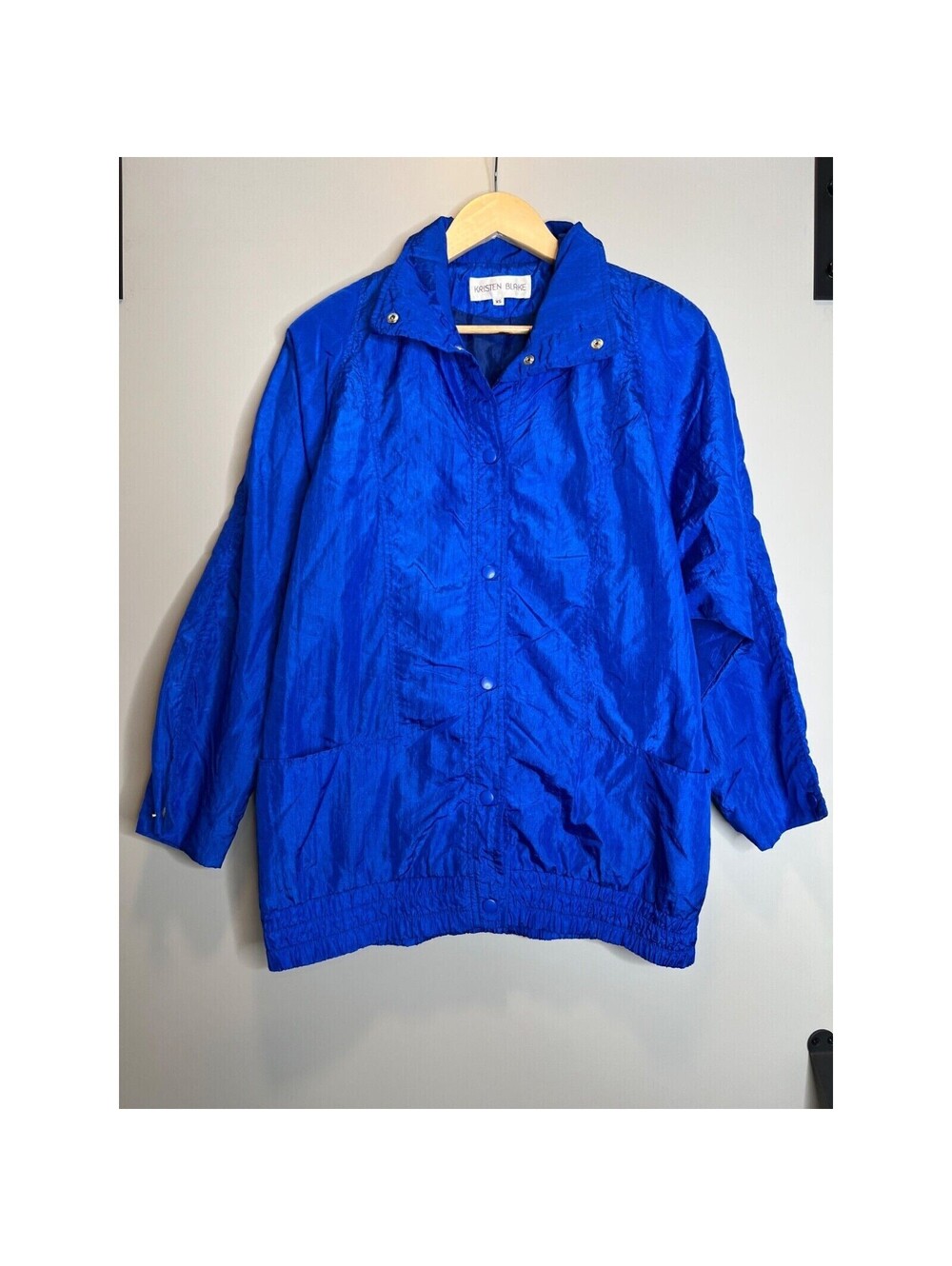 Kristen Blake size XS vintage blue jacket windbreaker 90s coat elastic button